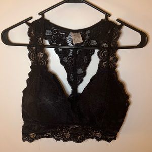 Womens lacy black bralette, black bralette XL